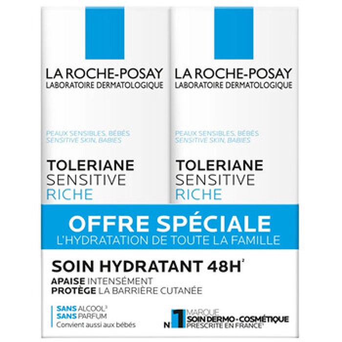 La Roche-Posay-Sensitive Riche Soin Hydratant Duo - Sada pleťových krémů-40ml