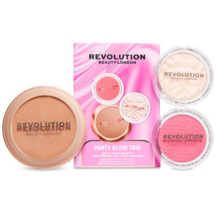 Makeup Revolution-Party Glow Face Powder Trio - Dárková sada Makeup Revolution-Party Glow Face Powder Trio - Dárková sada