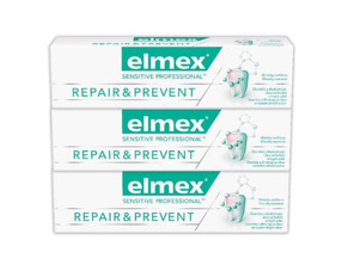 Elmex-Sensitive Professional Repair & Prevent Trio Toothpaste (3 pcs) - Toothpaste for pain relief-75ml