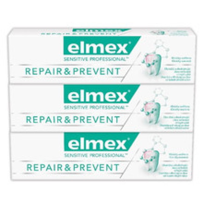 Elmex-Sensitive Professional Repair & Prevent Trio Toothpaste (3 pcs) - Toothpaste for pain relief-75ml Elmex-Sensitive Professional Repair & Prevent Trio Toothpaste (3 pcs) - Toothpaste for pain relief-75ml
