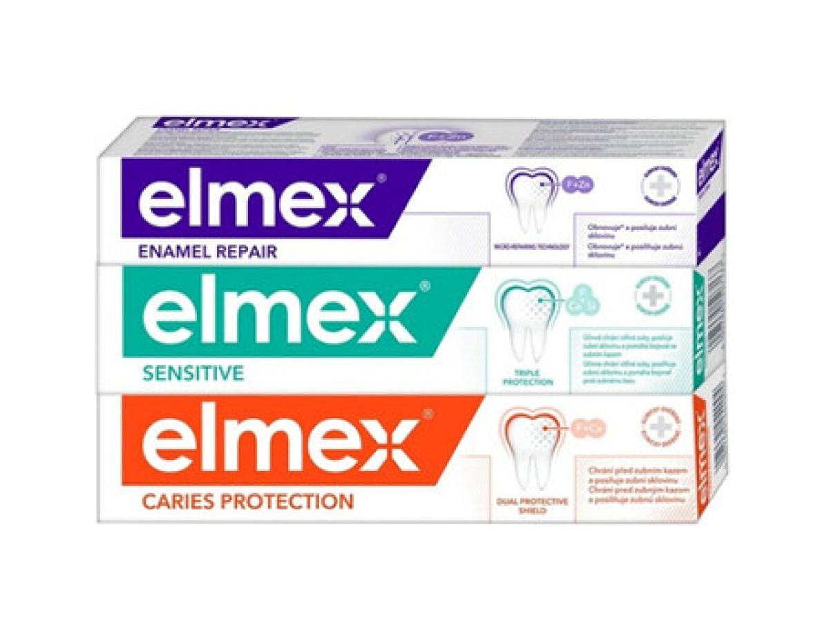 Elmex-Mix Trio Toothpaste Set - Sada zubních past-75ml