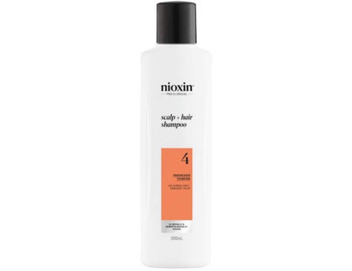 Nioxin-System 4 Scalp + Hair Shampoo Progressed Thinning - Čisticí šampon pro barvené vlasy s pokročilým řídnutím-300ml Nioxin-System 4 Scalp + Hair Shampoo Progressed Thinning - Čisticí šampon pro barvené vlasy s pokročilým řídnutím-300ml