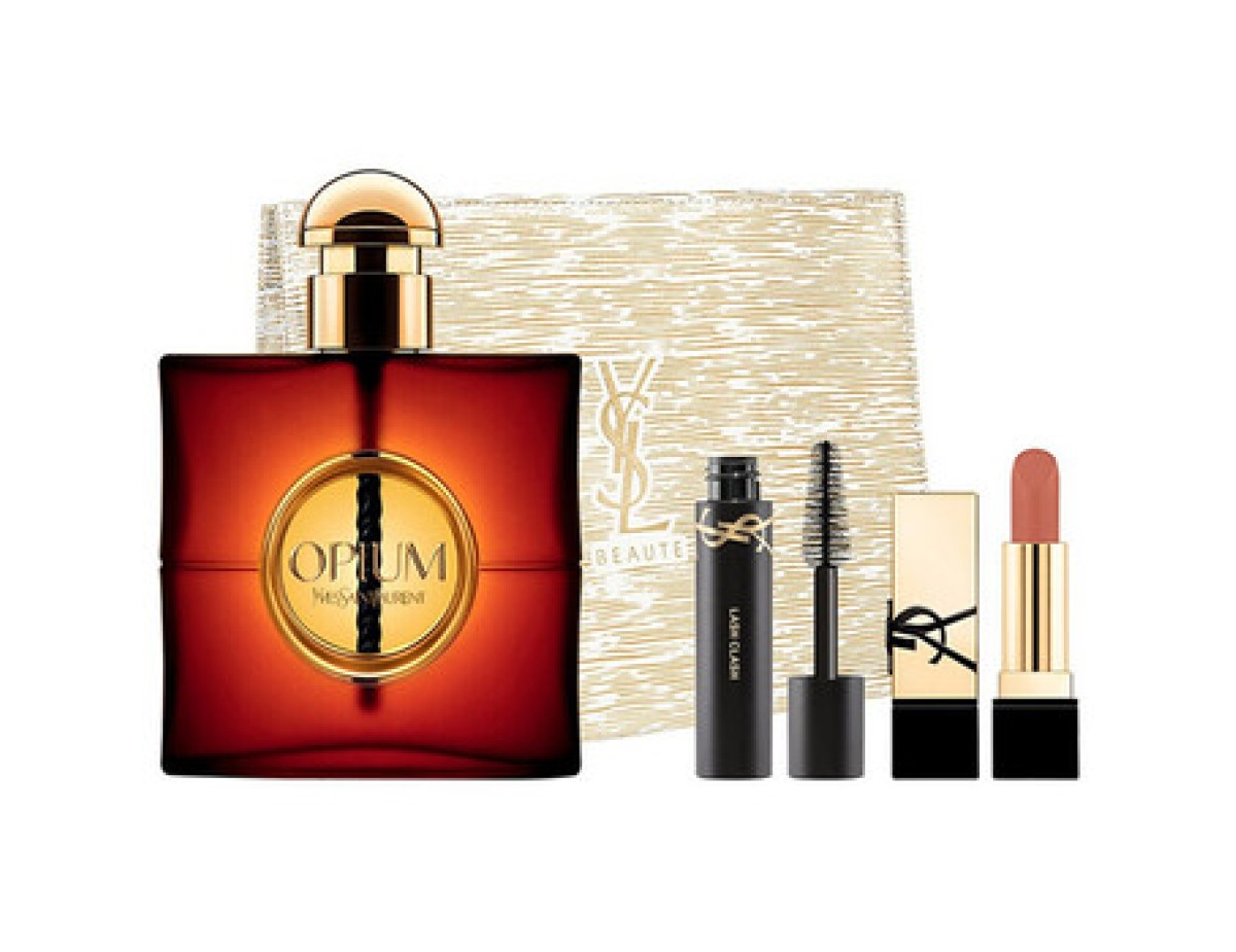 Yves Saint Laurent-Opium Dárková sada EDP 90 ml, řasenka 2 ml, rtěnka 1,3 g a kosmetická taška-90ml Yves Saint Laurent-Opium Dárková sada EDP 90 ml, řasenka 2 ml, rtěnka 1,3 g a kosmetická taška-90ml