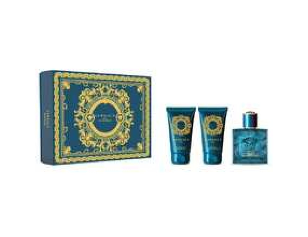 Versace-Eros Gift Set 50 ml EDT, shower gel and Eros 50 ml After Shave Balsam Eros 50 ml-50ml