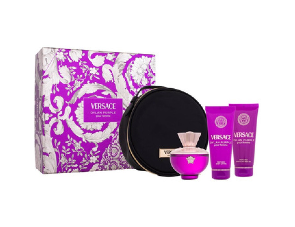 Versace-Dylan Purple Dárková sada EDP 100 ml, tělové mléko 100 ml, sprchový gel 100 ml a kosmetická taštička-100ml Versace-Dylan Purple Dárková sada EDP 100 ml, tělové mléko 100 ml, sprchový gel 100 ml a kosmetická taštička-100ml