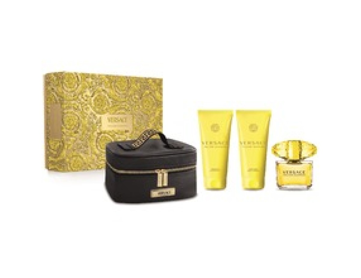 Versace-Yellow Diamond Gift Set EDT 90 ml, body lotion 100 ml, shower gel 100 ml and cosmetic bag-90ml