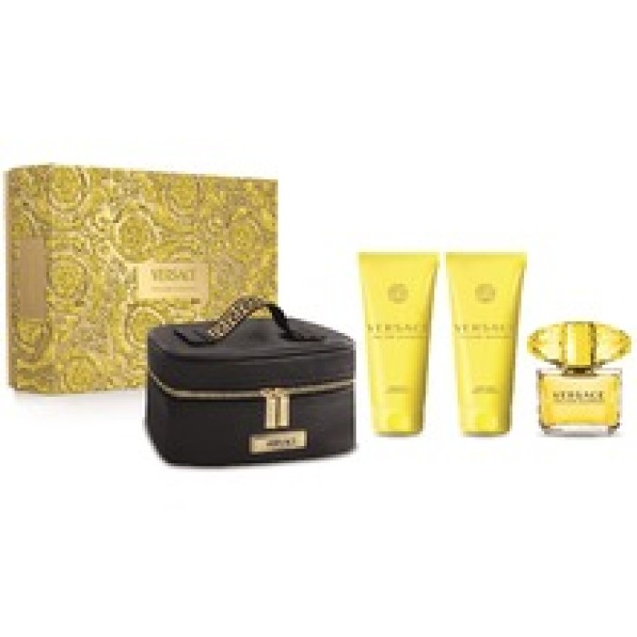 Versace-Yellow Diamond Gift Set EDT 90 ml, body lotion 100 ml, shower gel 100 ml and cosmetic bag-90ml