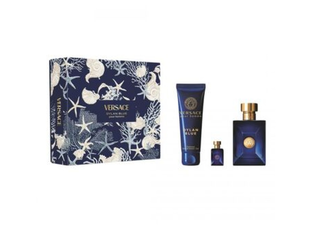 Versace-Dylan Blue Dárková sada EDT 100 ml, miniaturka EDT 5 ml a sprchový gel 150 ml-100ml