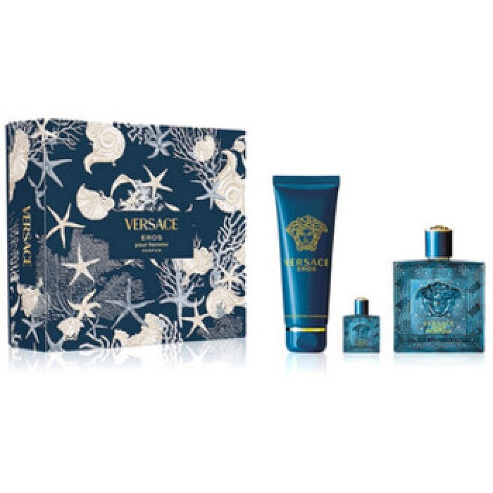 Versace-Eros Eau de Parfum Dárková sada EDP 100 ml, miniaturka EDP 5 ml a sprchový gel 150 ml-100ml