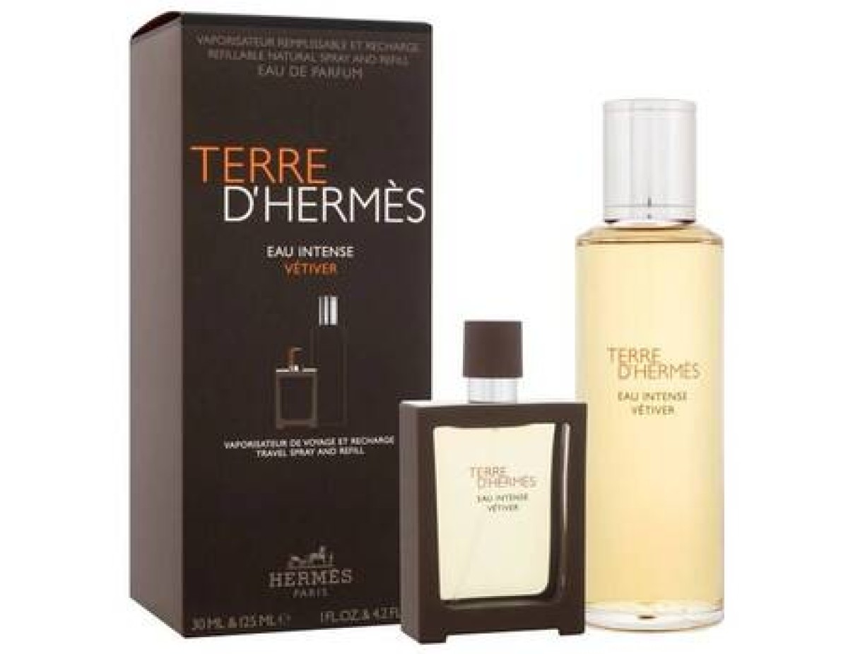 Hermes-Terre D'Hermes Pure Perfume Gift Set Perfume 30 ml refill + Terre D'Hermes Pure Perfume 125 ml-30ml Hermes-Terre D'Hermes Pure Perfume Gift Set Perfume 30 ml refill + Terre D'Hermes Pure Perfume 125 ml-30ml