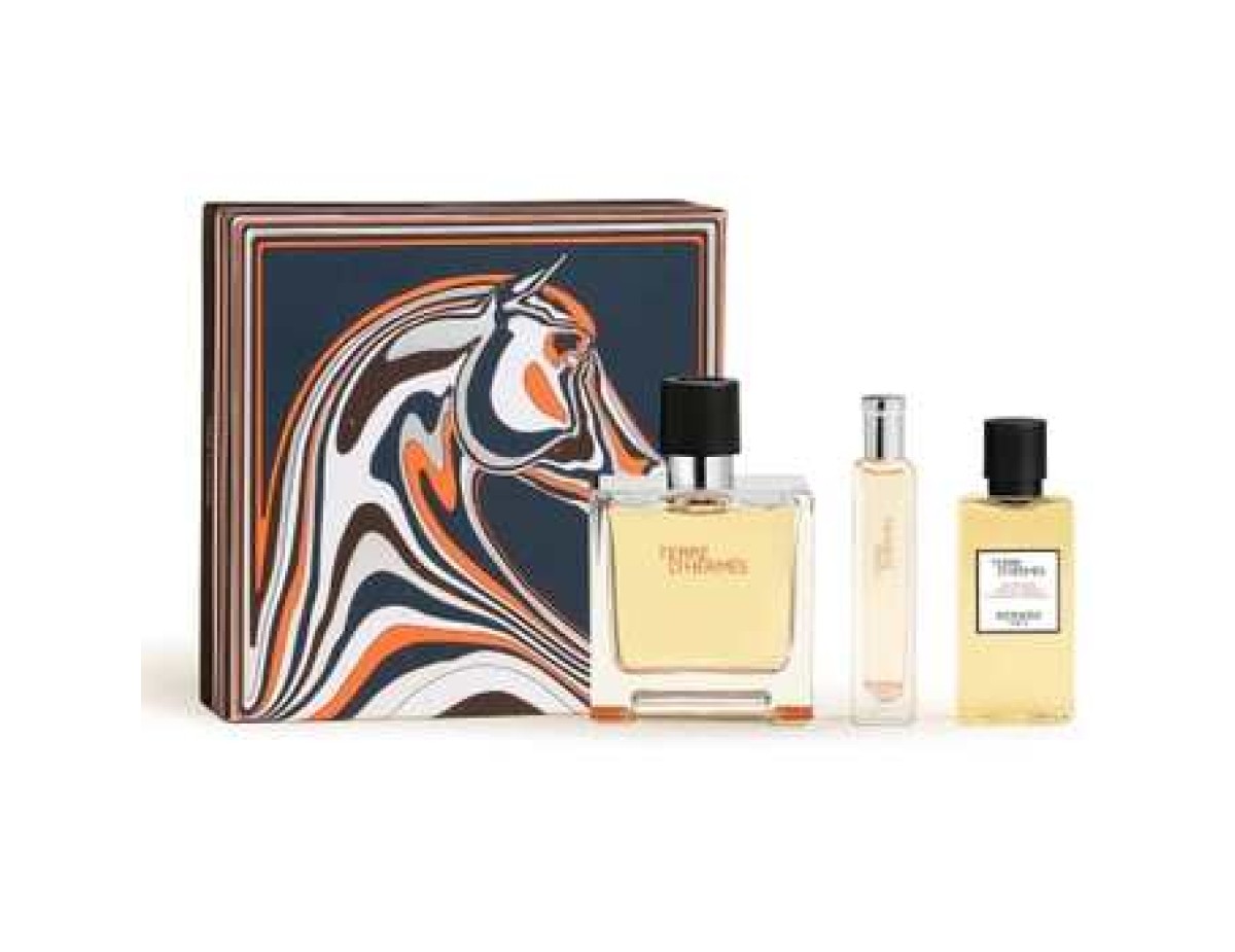 Hermes-Terre D´Hermes Pure Perfume Dárková sada Parfum 75 ml, sprchový gel 40 ml a miniaturka Pure Perfume 15 ml-75ml Hermes-Terre D´Hermes Pure Perfume Dárková sada Parfum 75 ml, sprchový gel 40 ml a miniaturka Pure Perfume 15 ml-75ml