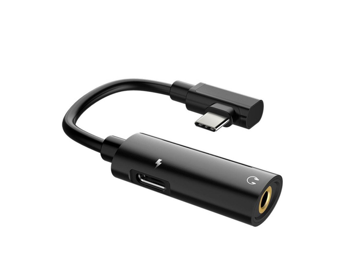 Αντάπτορας Hoco LS19 2 σε 1 USB-C σε USB-C Θηλυκό και 3.5mm 1.5A Θηλυκό Μαύρο