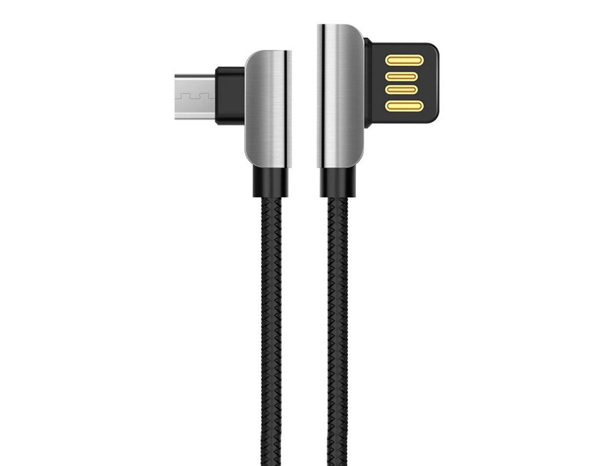 Καλώδιο σύνδεσης Hoco U42 Exquisite Steel USB σε Micro-USB Fast Charging 2.4A Μαύρο 1.2m