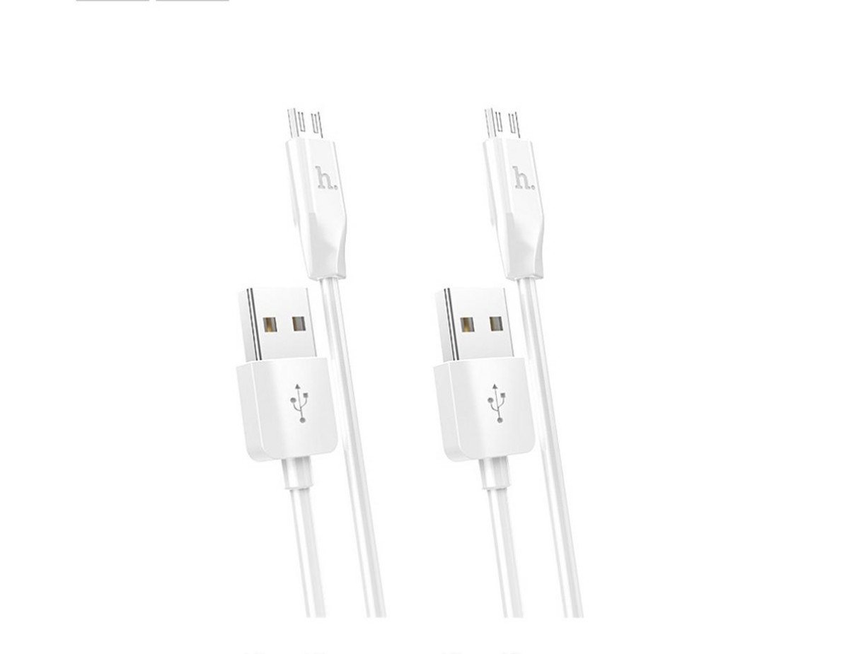 Καλώδιο σύνδεσης Hoco X1 USB σε Micro-USB Λευκό 1m - 2 Τεμάχια