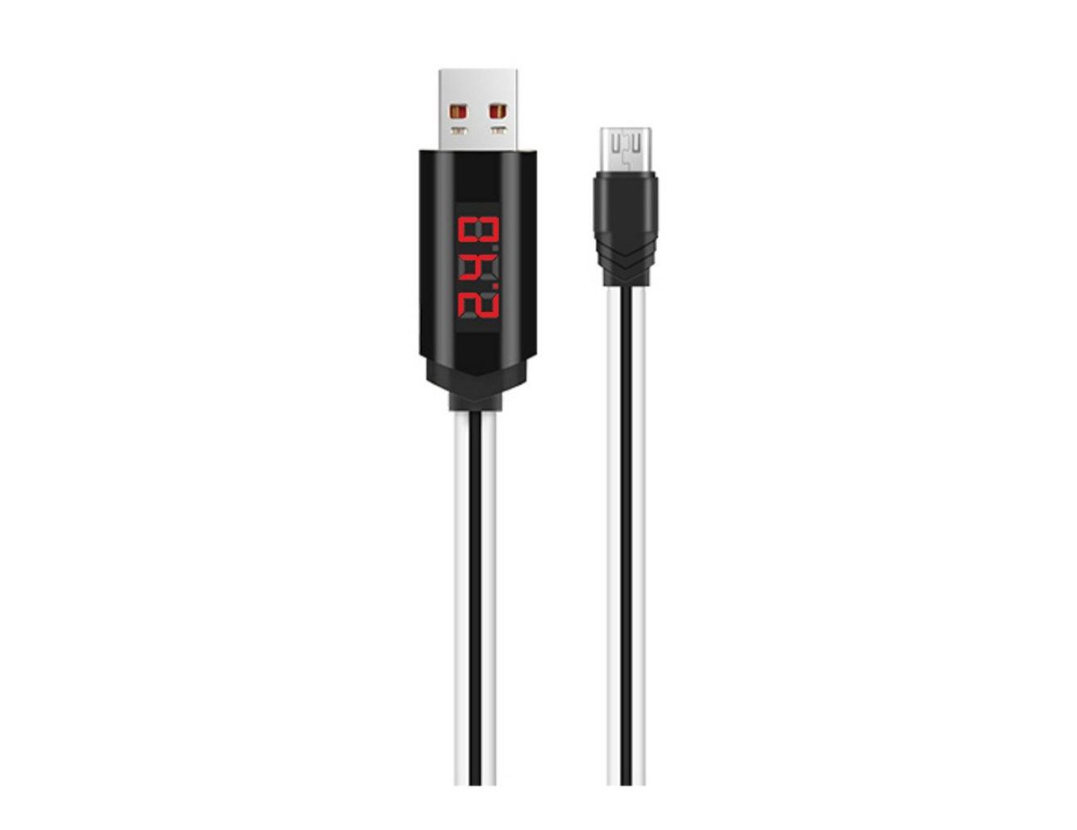 Καλώδιο σύνδεσης Hoco U29 LED Display USB σε Micro-USB 2.0A Fast Charging Λευκό 1m