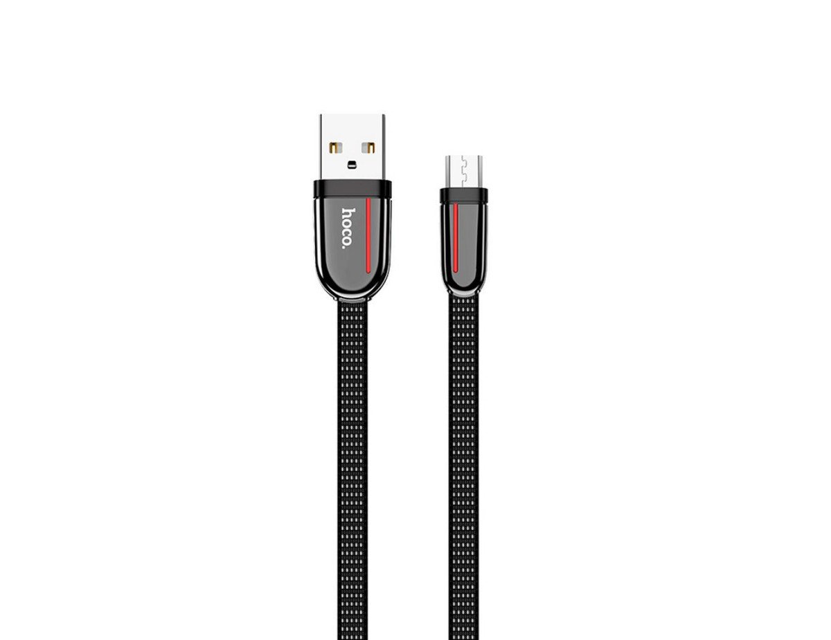 Καλώδιο σύνδεσης Κορδόνι Hoco U74 Grand USB σε Micro USB Fast Charging 2.4A 1.2m Μαύρο