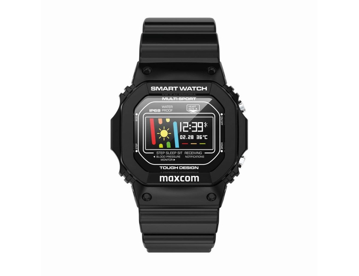 Maxcom Smartwatch FitGo FW22 Classic IP68 Μαύρο Silicon Band