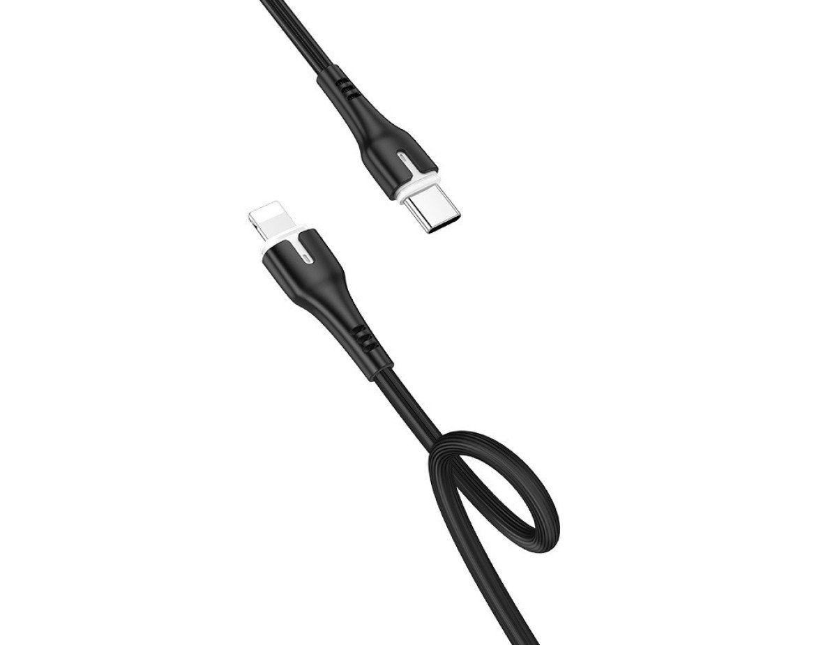 Καλώδιο σύνδεσης Hoco X45 Surplus USB C σε Lightning 2.4A με Ένδειξη LED για φόρτιση και μεταφορά δεδομένων Μαύρο 1m