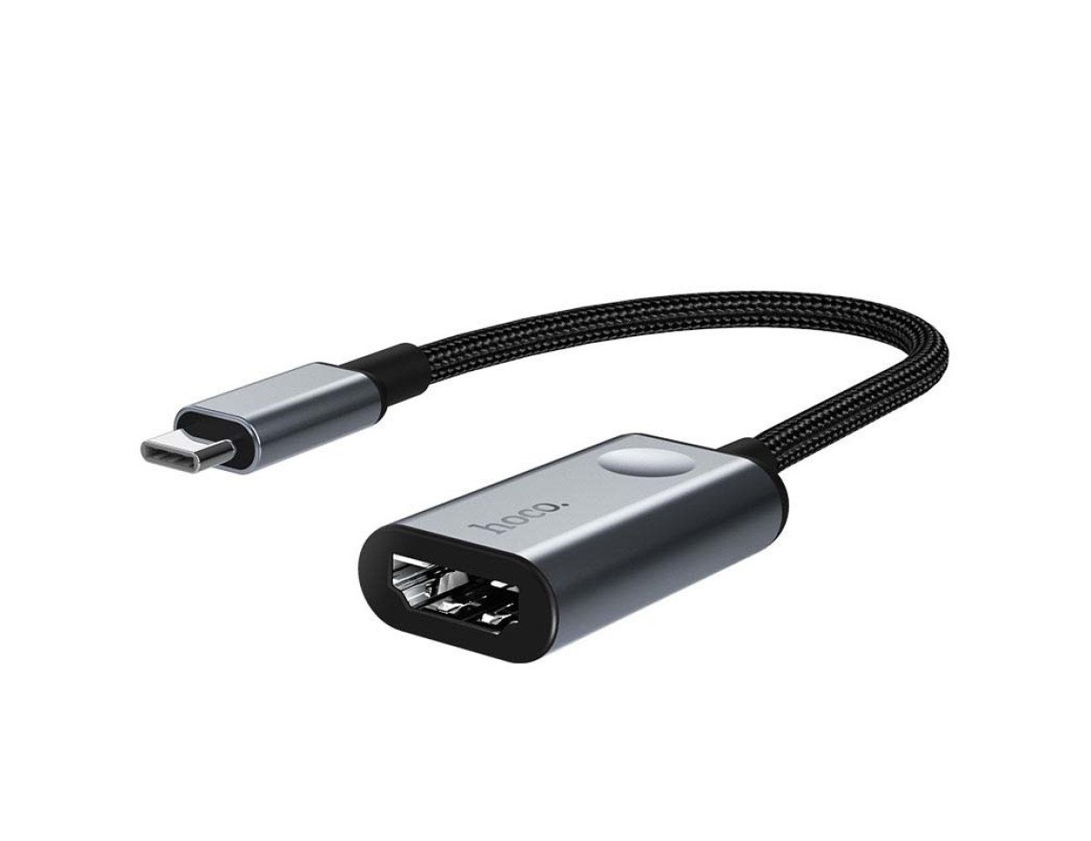 Καλώδιο Hoco HB21 USB-C σε HDMI Θηλυκό 4K 30Hz 3840X2160P Μαύρο-Ασημί 15cm