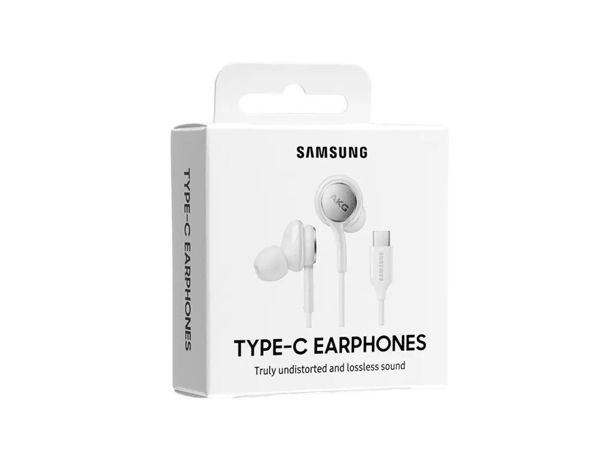 Hands Free Stereo Samsung Earphones EO-IC100BW USB-C Λευκό με Μικρόφωνο και Πλήκτρο Λειτουργίας 1,2μ