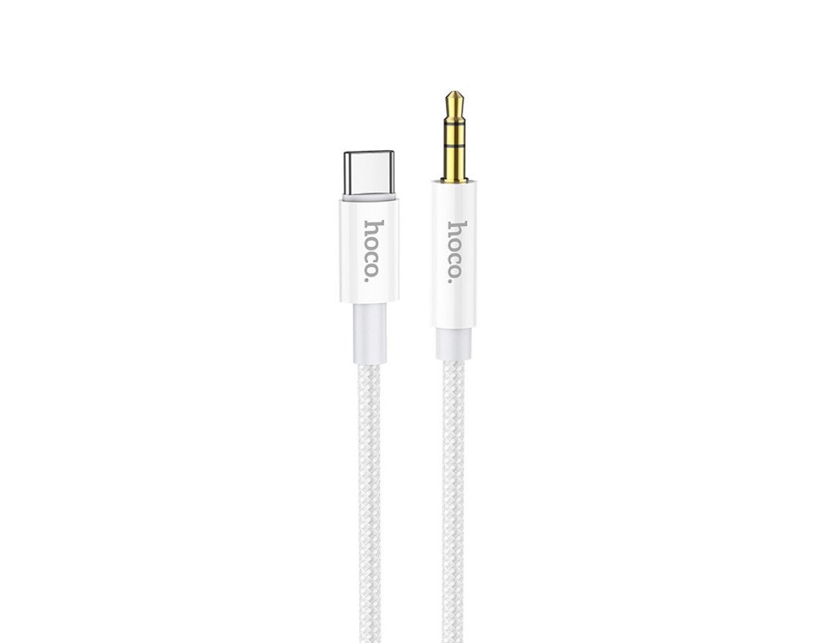 Καλώδιο σύνδεσης Ήχου Hoco UPA19 Braided USB-C Αρσενικό σε 3.5mm Αρσενικό 1m Ασημί