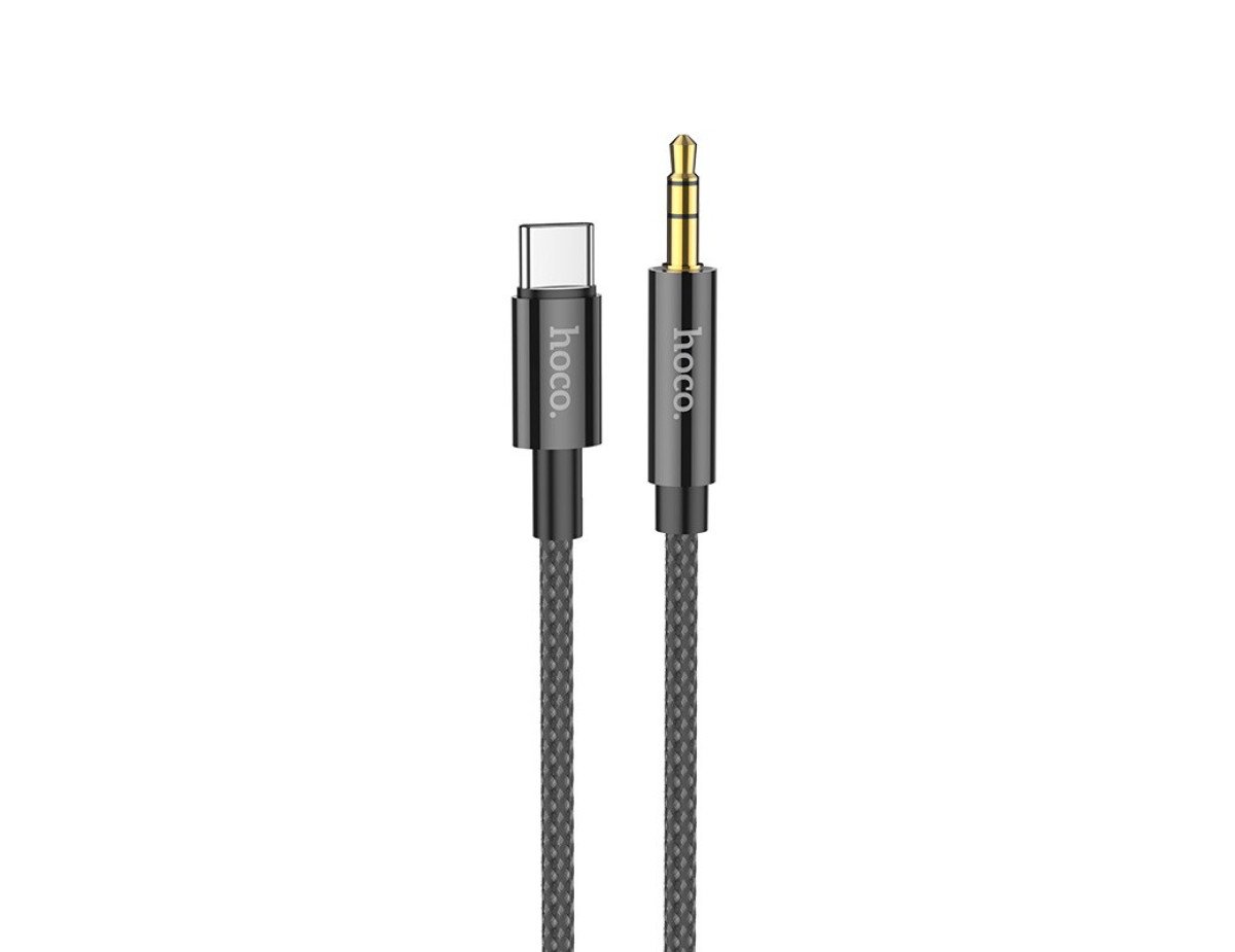 Καλώδιο σύνδεσης Ήχου Hoco UPA19 Braided USB-C Αρσενικό σε 3.5mm Αρσενικό 1m Μαύρο