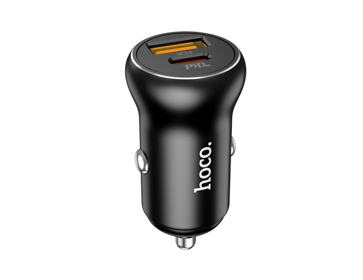 Φορτιστής Αυτοκινήτου Hoco NZ5 Smooth Road Dual USB Fast Charge PD30W QC3.0 USB-A 30W, USB-C 5V/5A Μαύρος