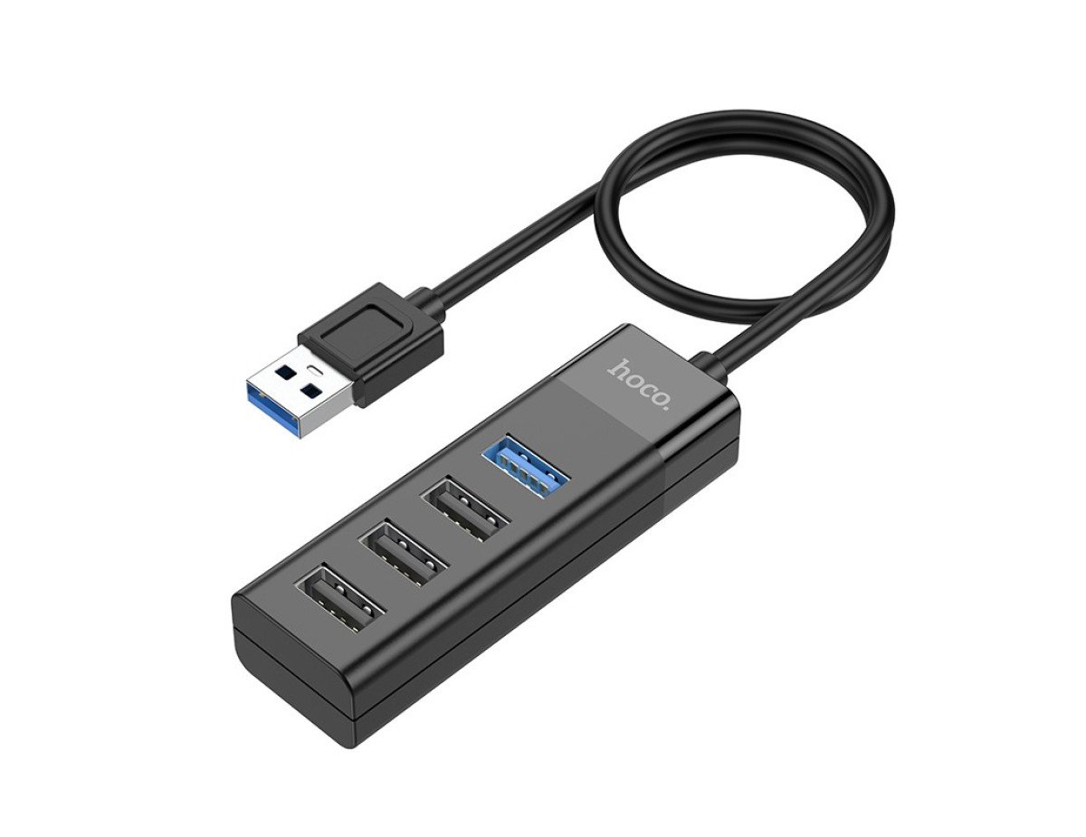 Hub USB Hoco HB25 4 in 1 Easy display USB3.0 σε USB3.0 x 1 και USB2.0 x 3 Μαύρο