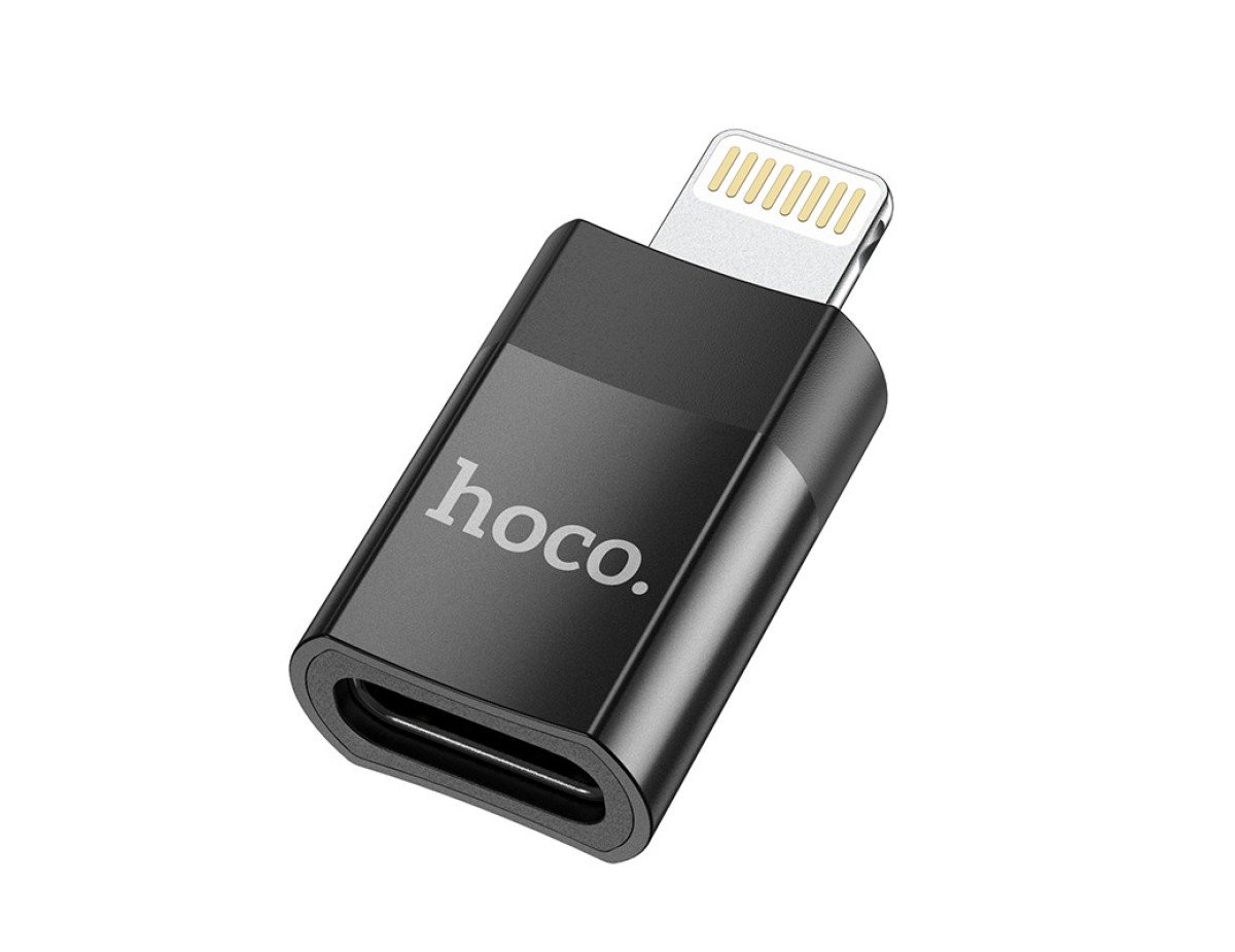 Αντάπτορας Hoco UA17 Lighnting σε USB-C Μαύρο Υποστηρίζει Φόρτιση 2A και Μεταφορά Δεδομένων