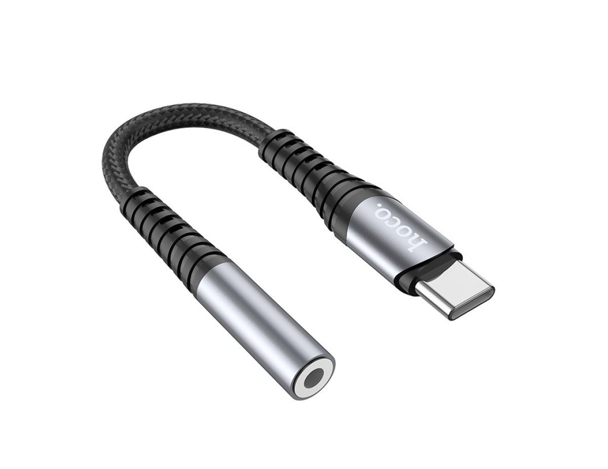 Αντάπτορας  Hoco LS33 USB-C σε 3.5mm Θηλυκό Μεταλλικό Γκρί Συμβατό με όλες τις Συσκευές