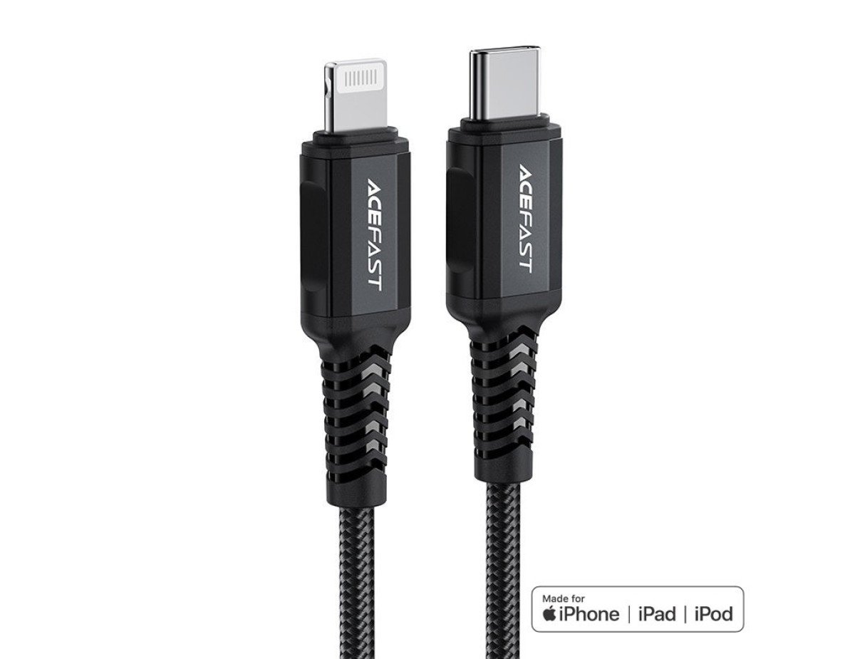 Καλώδιο σύνδεσης Acefast C4-01 USB-C σε Lightning Braided 3.0A 30W Apple Certified MFI 1.8m. Μαύρο