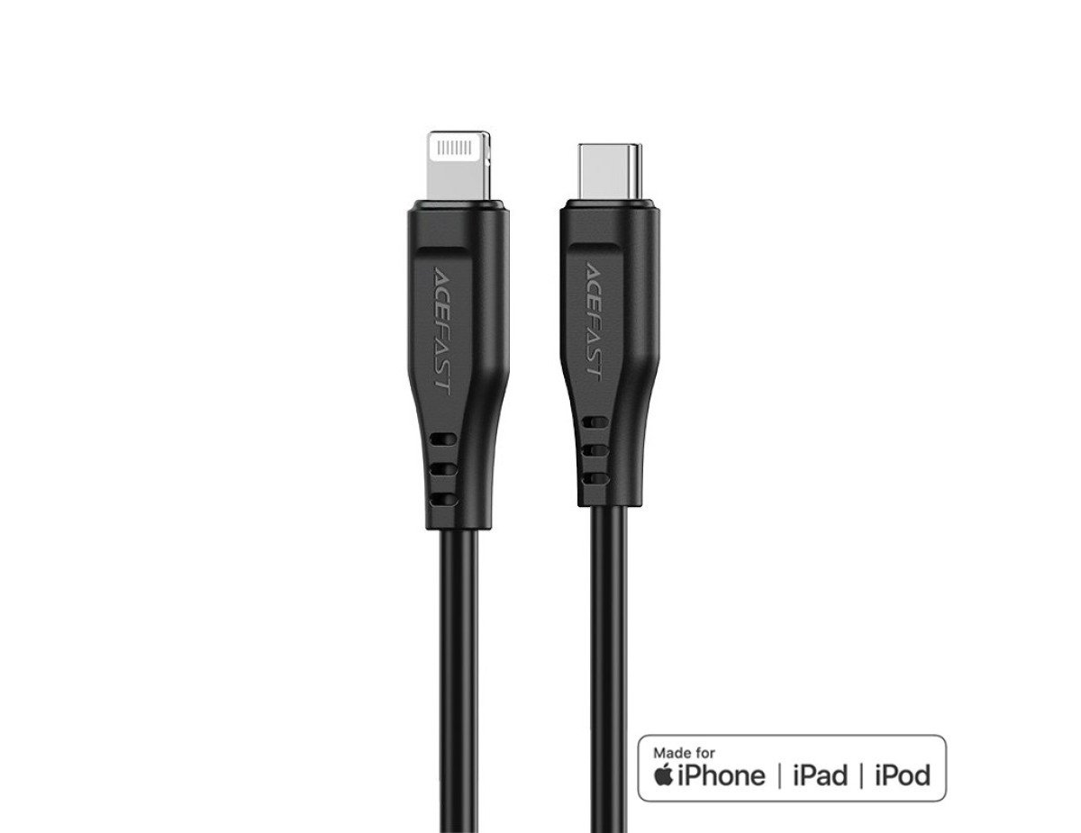 Καλώδιο σύνδεσης Acefast C3-01 USB-C σε Lightning Braided 3A 30W Apple Certified MFI 1.2m Μαύρο