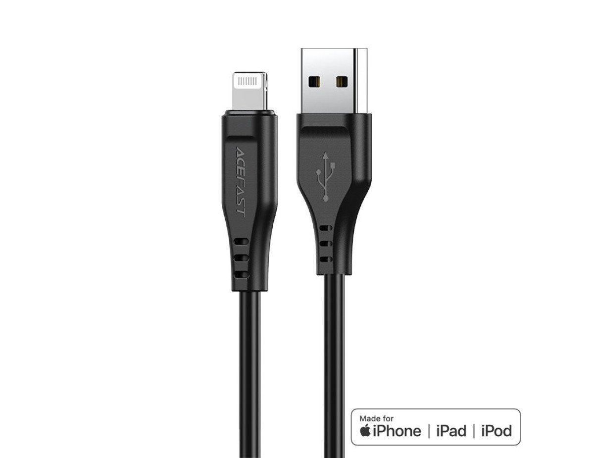 Καλώδιο σύνδεσης Acefast C3-02 USB-A σε Lightning Braided 2.4A Apple Certified MFI 1.2m Μαύρο