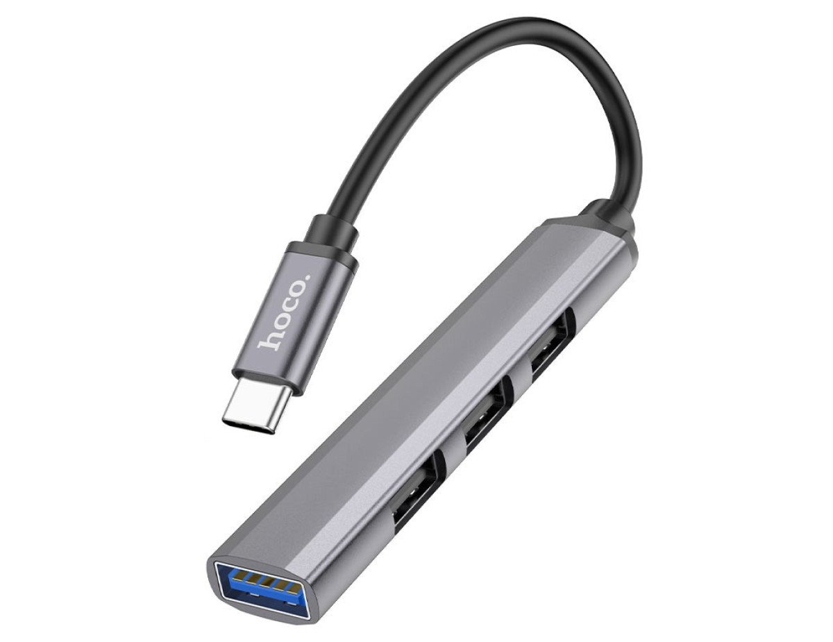 Hub USB-C Hoco HB26 USB3.0+3xUSB2.0 Γκρι