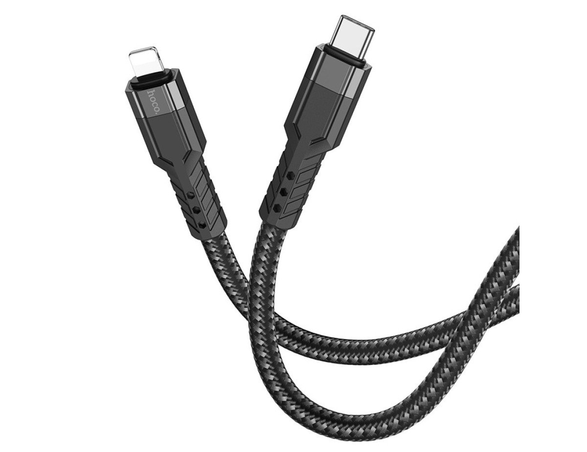 Καλώδιο Σύνδεσης Hoco U110 iP USB-C σε Lightning Braided PD20W Μαύρο 1.2m Υψηλής Αντοχής