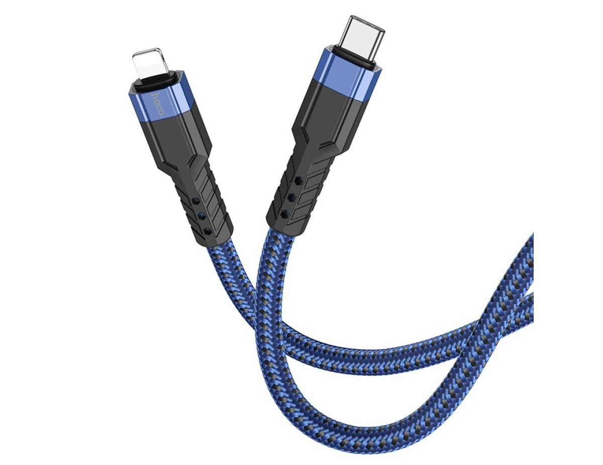 Καλώδιο Σύνδεσης Hoco U110 USB-C σε Lightning Braided PD20W 3A Μπλε 1.2m Υψηλής Αντοχής