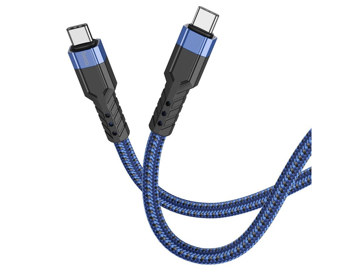 Καλώδιο Σύνδεσης Hoco U110 USB-C σε USB-C Braided 60W 20V/3A Μπλε 1.2m Υψηλής Αντοχής