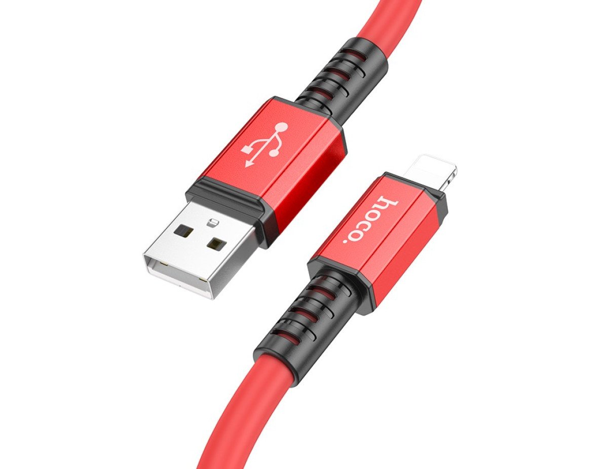 Καλώδιο Σύνδεσης Hoco X85 Strength USB σε Lightning 2.4A Κόκκινο 1m Υψηλής Αντοχής