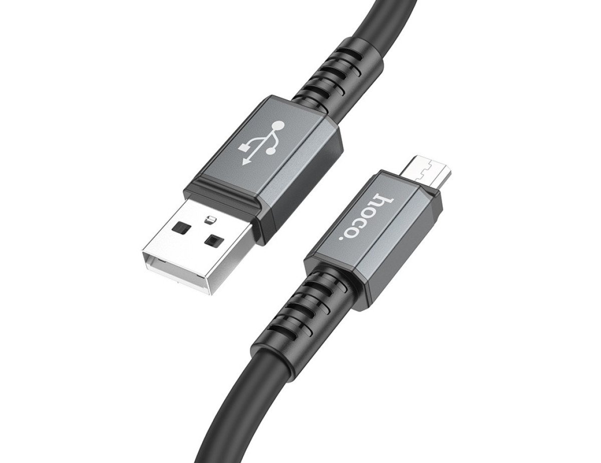 Καλώδιο Σύνδεσης Hoco X85 Strength USB σε Micro-USB 2.4A Μαύρο 1m Υψηλής Αντοχής