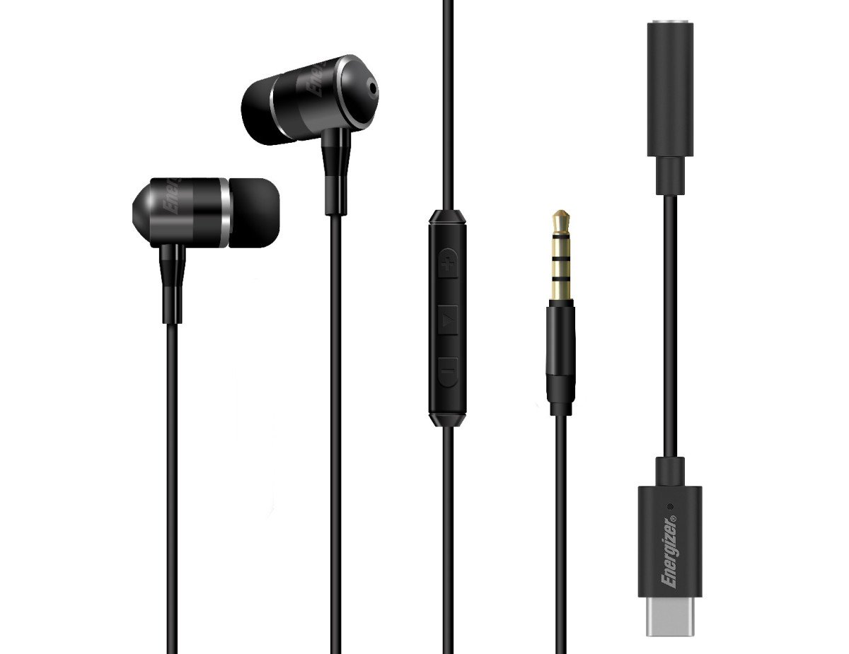 Hands Free Energizer UIC30 Metal Stereo με Αντάπτορα USB-C σε 3.5mm και Πλήκτρα Λειτουργίας 1.2  Μαύρο