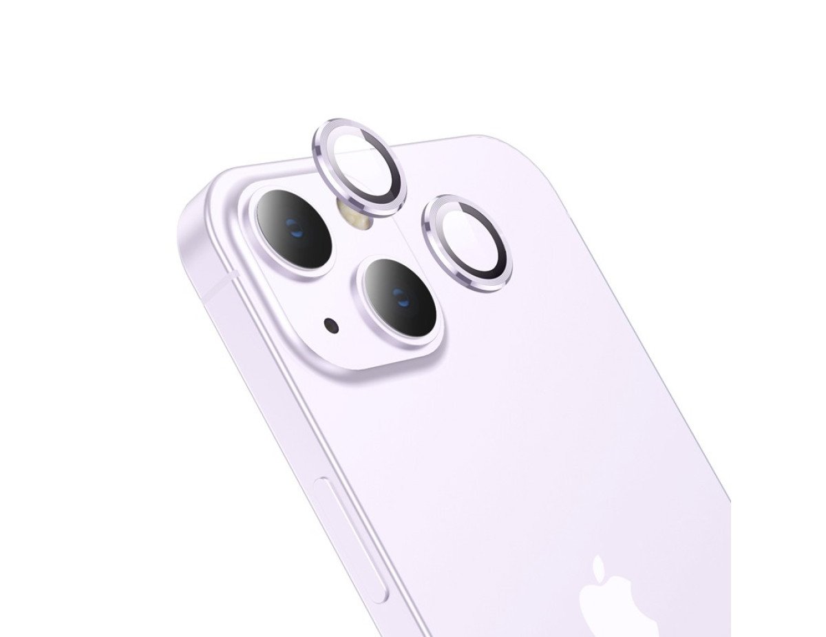 Προστασία Κάμερας Hoco 3D Metal V12 Plus για Apple iPhone 14 / iPhone 14 Plus Μωβ