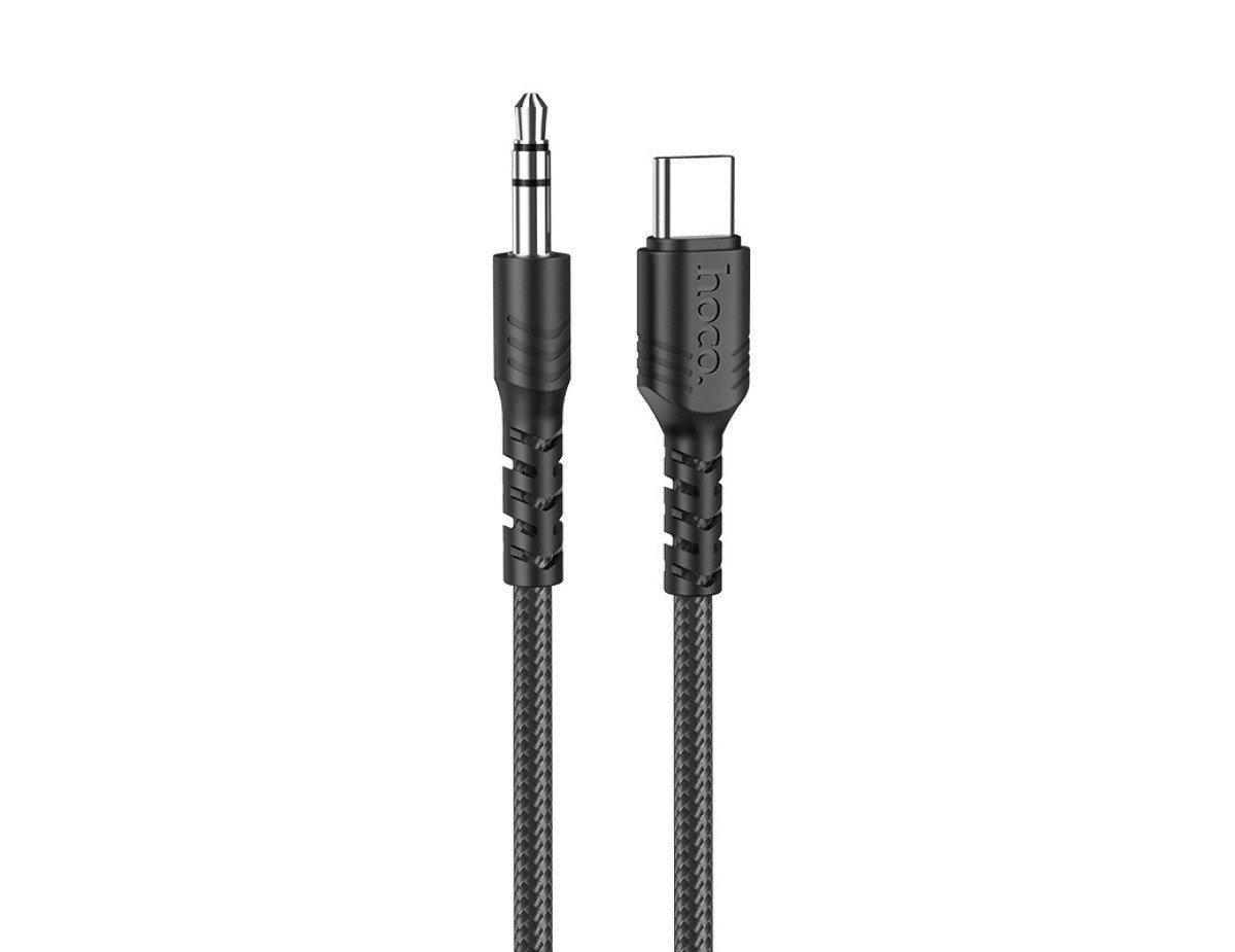 Καλώδιο σύνδεσης Ήχου Hoco UPA17 Braided USB-C σε 3.5mm Αρσενικό 1m Μαύρο