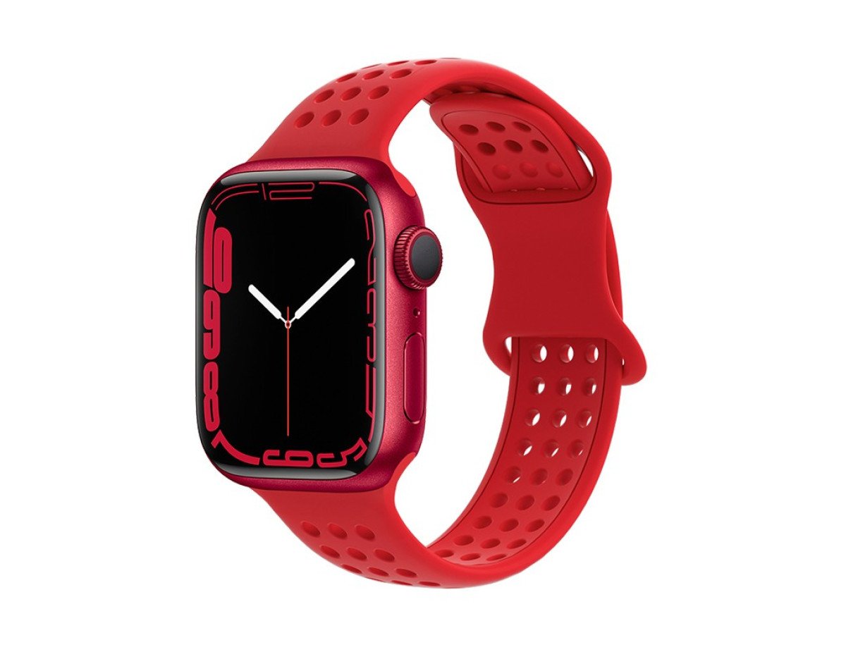 Watchband Hoco WA08 Flexible Honeycomb 38/40/41mm για Apple Watch 1/2/3/4/5/6/7/8/SE Big Red Silicon Band