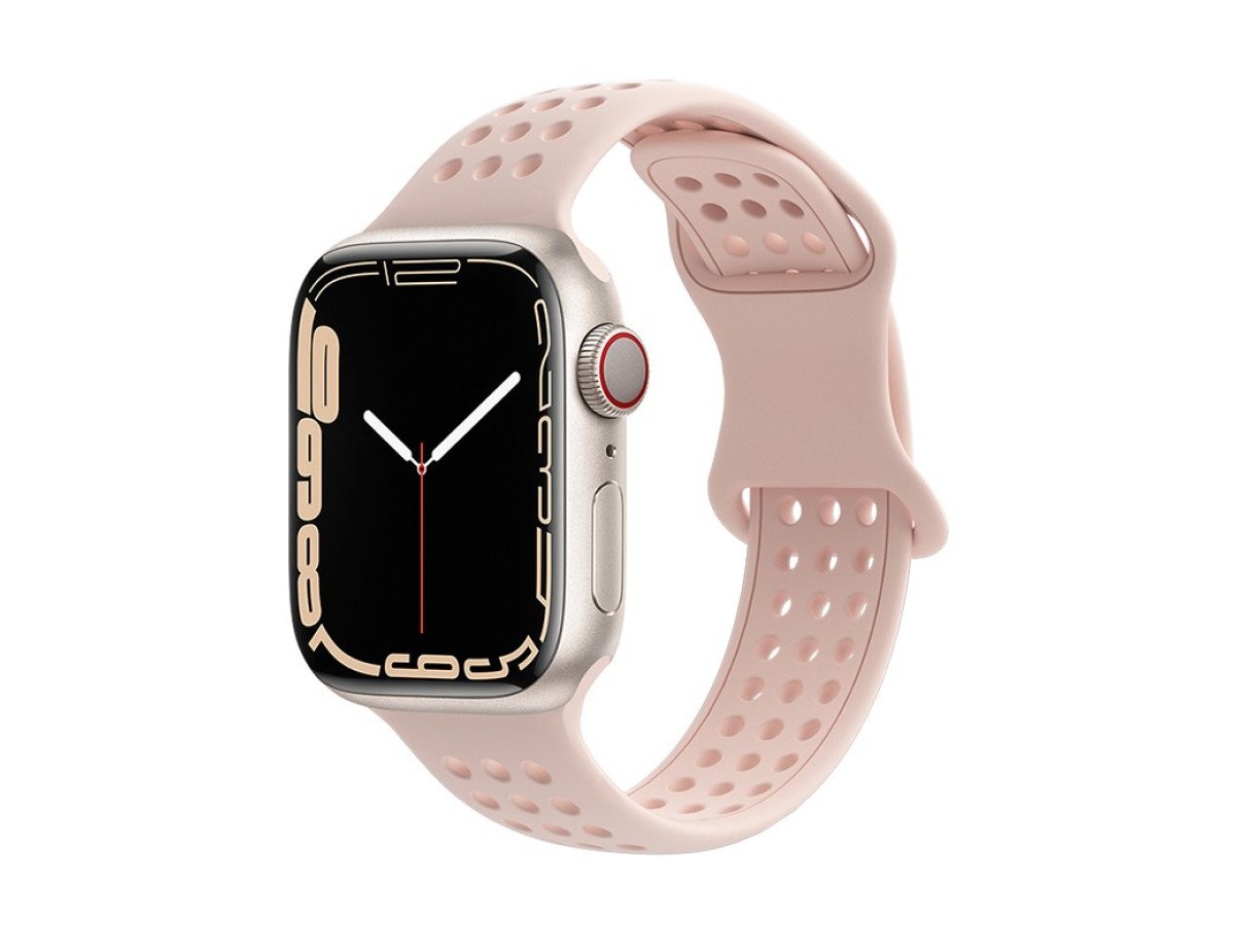 Watchband Hoco WA08 Flexible Honeycomb 38/40/41mm για Apple Watch 1/2/3/4/5/6/7/8/SE Powder Sand Silicon Band