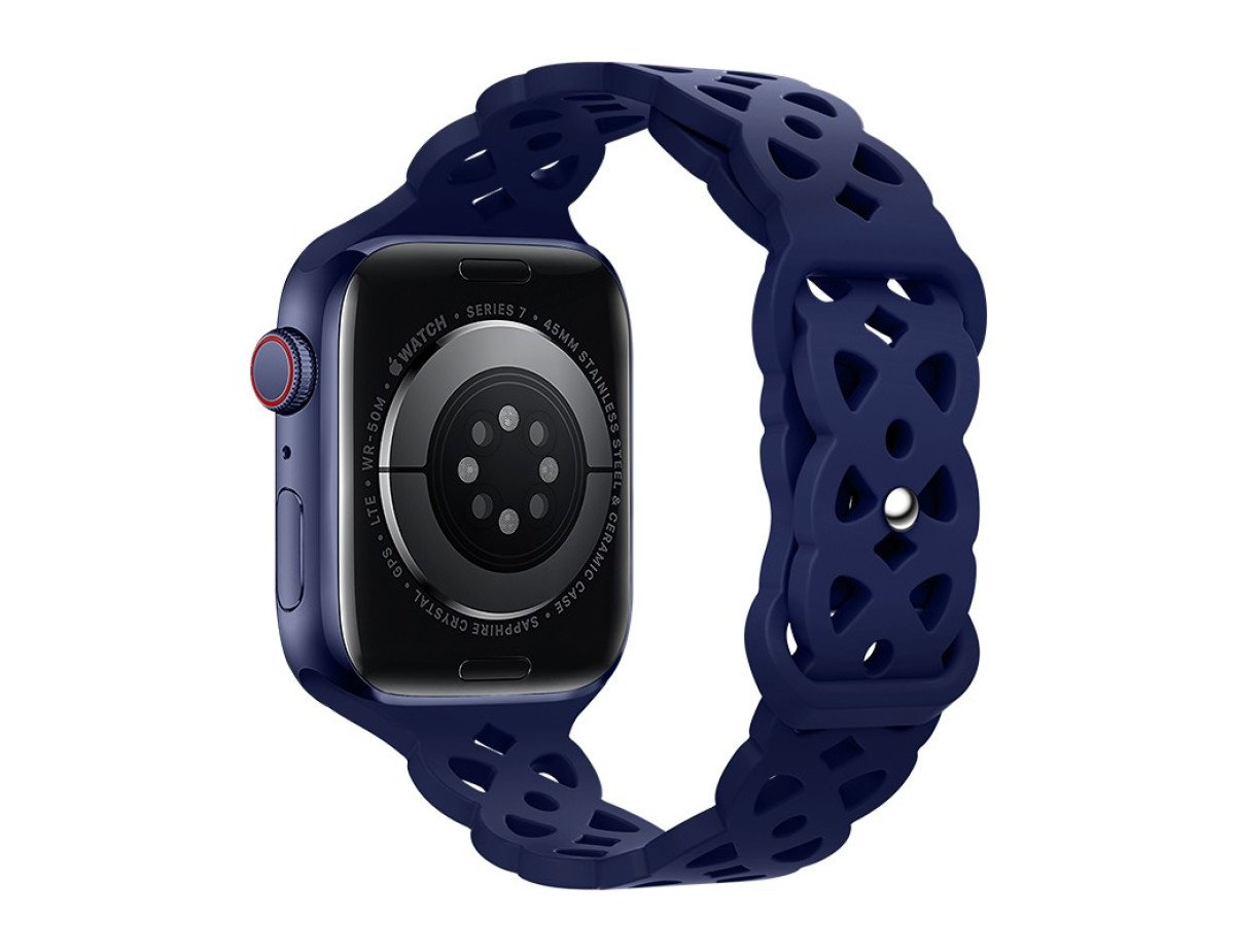 Watchband Hoco WA09 Flexible Rhombus Hollow 38/40/41mm για Apple Watch 1/2/3/4/5/6/7/8/SE Dark Blue Silicon Band