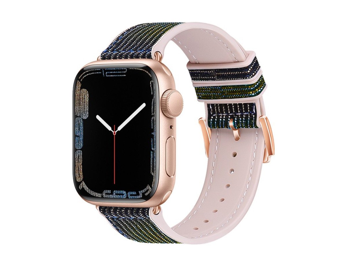 Watchband Hoco WA11 Diamond series 42/44/45/49mm για Apple Watch 1/2/3/4/5/6/7/8/SE/Ultra Μαύρο Χρυσό Μπλε Silicone Band