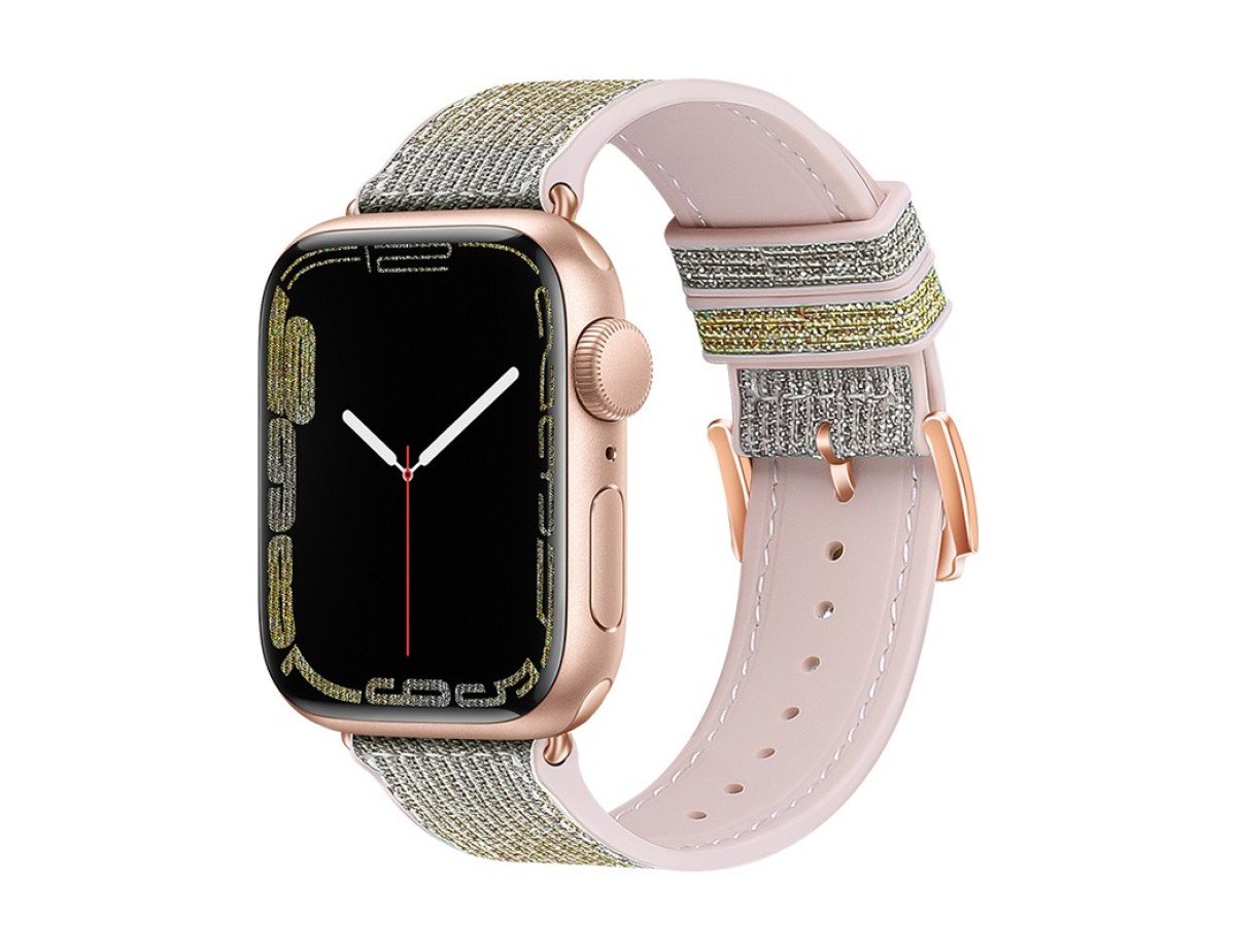 Watchband Hoco WA11 Diamond series 42/44/45/49mm για Apple Watch 1/2/3/4/5/6/7/8/SE/Ultra Silver Yellow Silicone Band