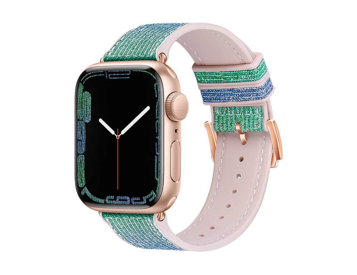 Watchband Hoco WA11 Diamond series 42/44/45/49mm για Apple Watch 1/2/3/4/5/6/7/8/SE/Ultra Μπλε Πράσινο Silicone Band