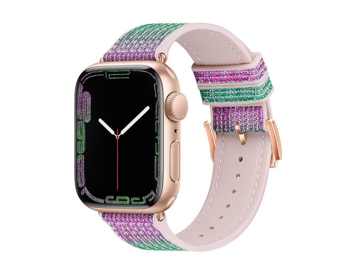 Watchband Hoco WA11 Diamond series 42/44/45/49mm για Apple Watch 1/2/3/4/5/6/7/8/SE/Ultra Μωβ Πράσινο Silicone Band