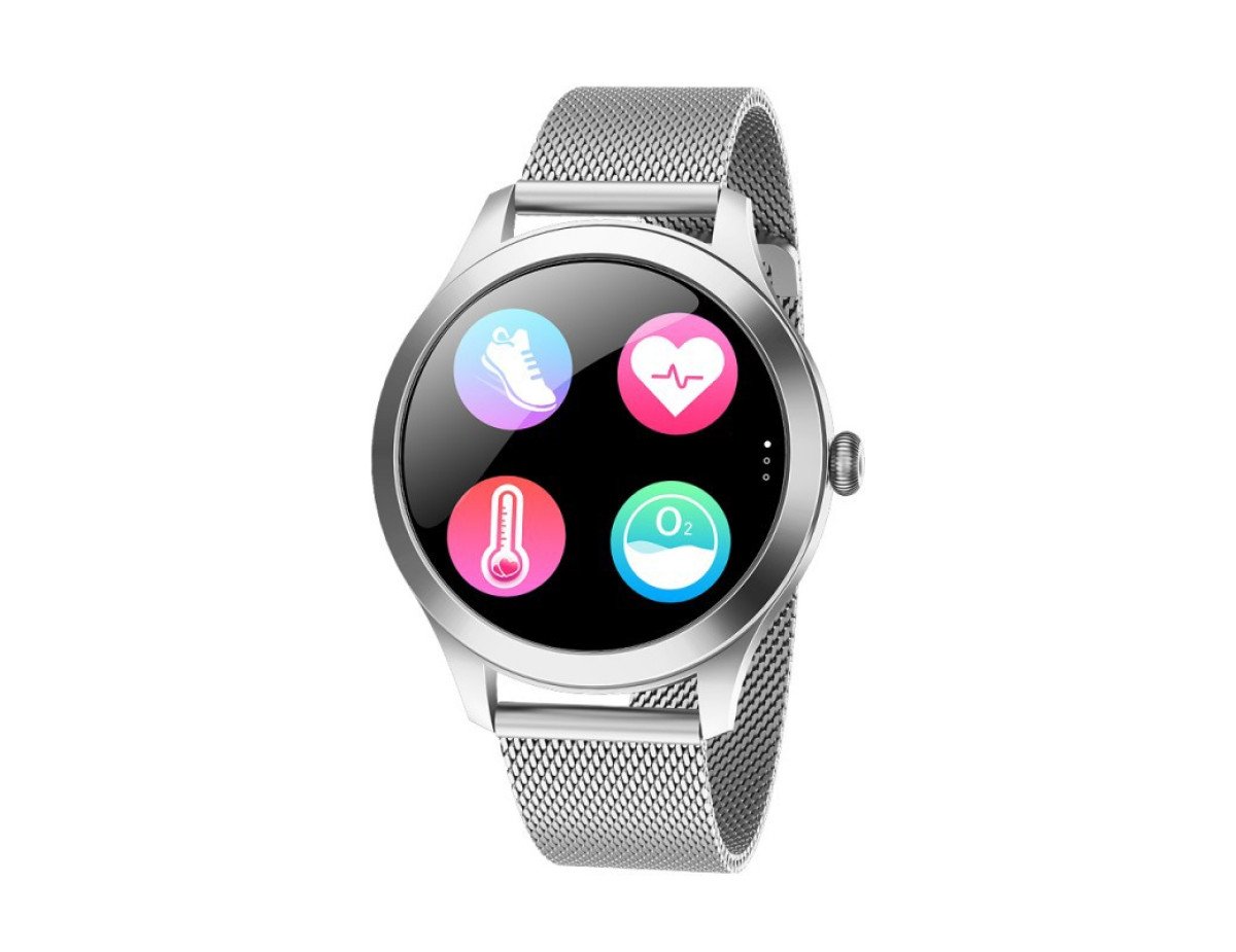 Maxcom Smartwatch FW42 Silver V.4.0 IP68 1.09" 180mAh Ανοξείδωτο Λουράκι Ασημί